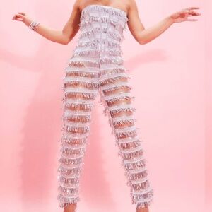 NEW Sequin Strapless Jumpsuit